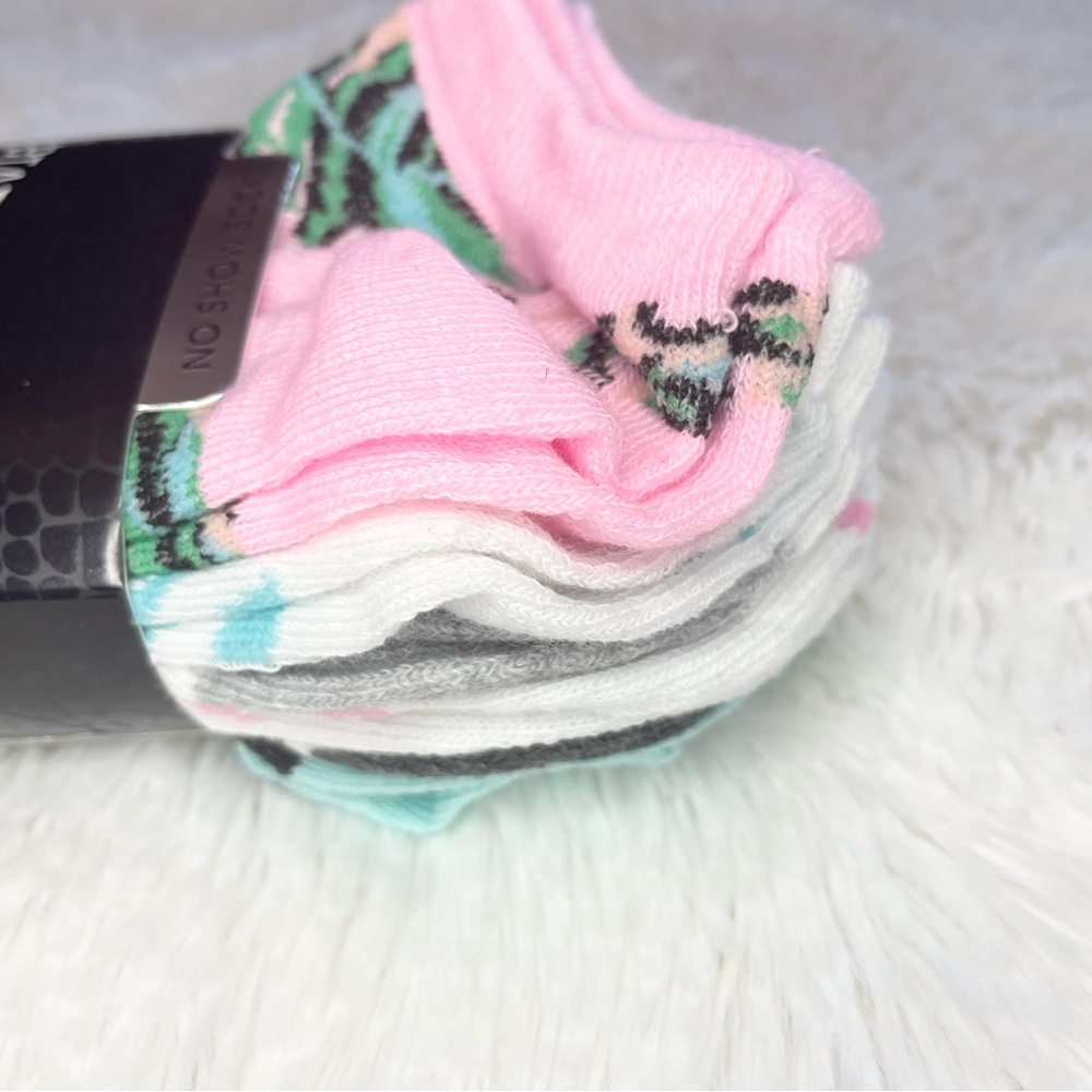 Teal pink colorful 6 pairs socks animal print - Picture 5 of 7